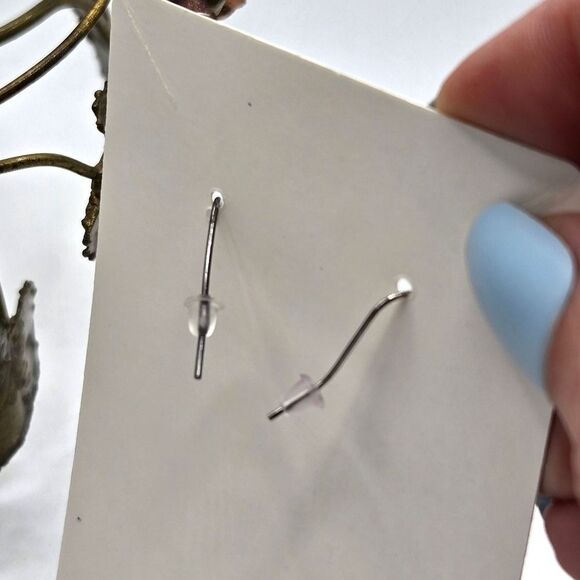 "5/$25" Mismatched Cross Circle Drop Black Crystal Silvertone Dangle Earrings - Picture 2 of 8